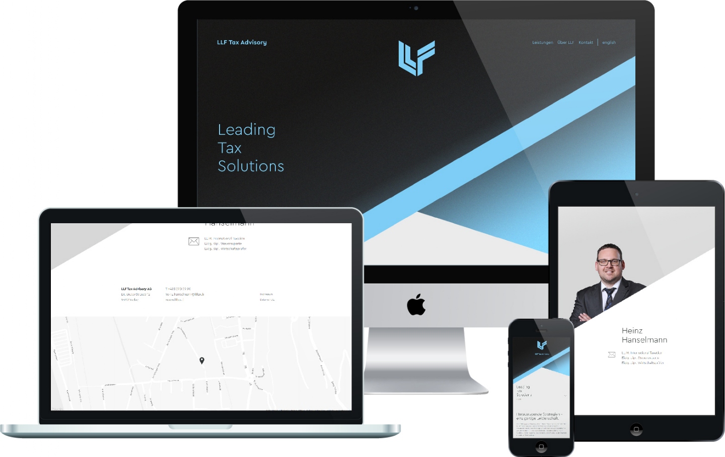 LLF Tax Advisory AG - Responsive OnePage, CMS